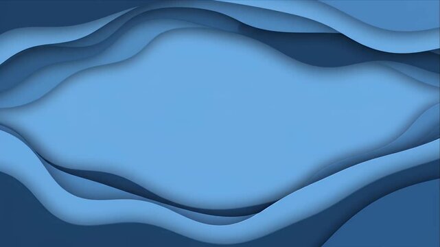 Loop abstract blue layered wave background with flowing paper texture and smooth depth, creating calm modern motion for contemporary digital wallpaper, graphic composition, and seamless visual design