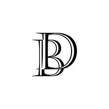 PrintElegant Black and White Double Letter B Monogram Typography Symbol