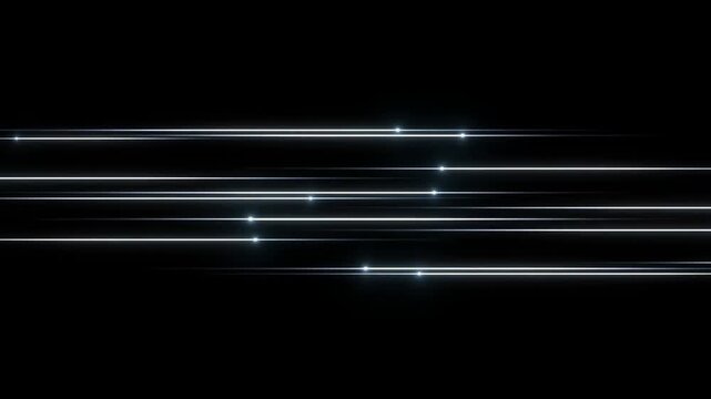 White light lines on black background with glowing points and reflections