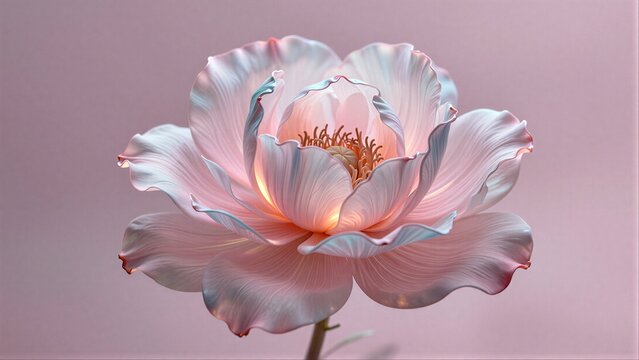 A delicate pink lotus blooms softly against a gentle pastel background.