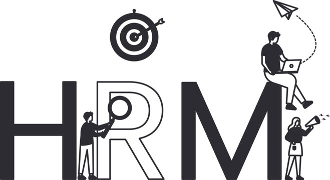 target audience, magnifying glass, searching people, head hunting, human capital, business process, office workers, company structure, job hiring, career path