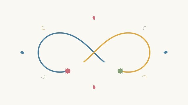Infinity Symbol Path with Moving Star Icons
