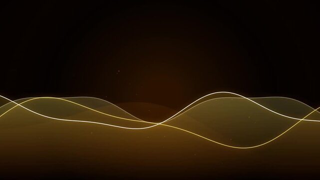 Golden waveform oscillates across a dark brown background in a looping animation
