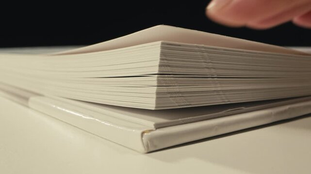 Book new textbook binding close up school university education study literature paper macro