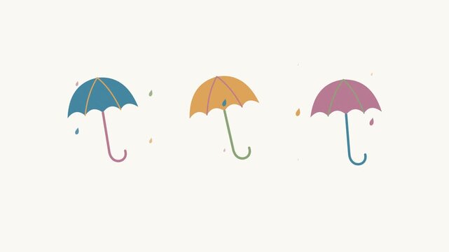 Three Vibrant Parasols Moving in Rhythmic Pendulum Motion