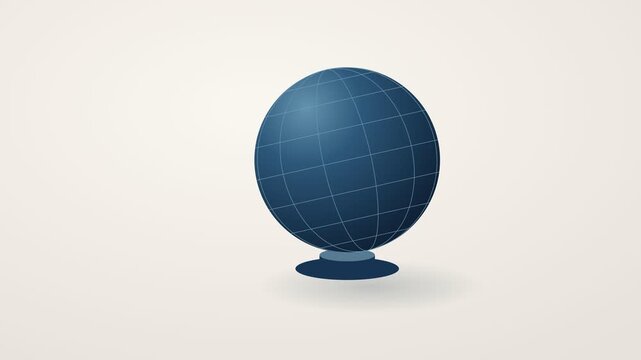 Spinning World Map with Coordinate Lines