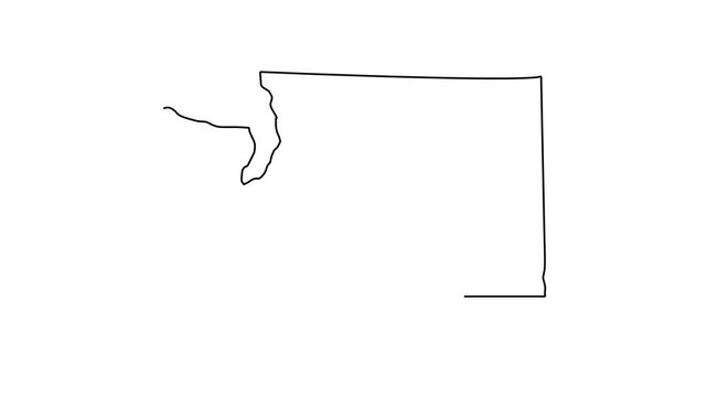Washington state map outline animation: minimalist black line on white background