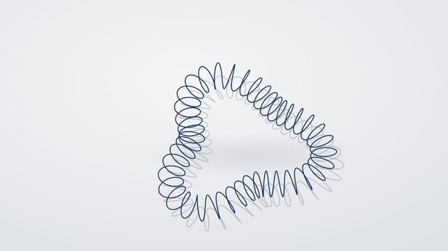 Blue Helical Spring Pulsing in Rhythmic Sequence
