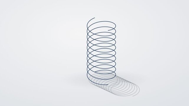Rotating Blue Helix Structure