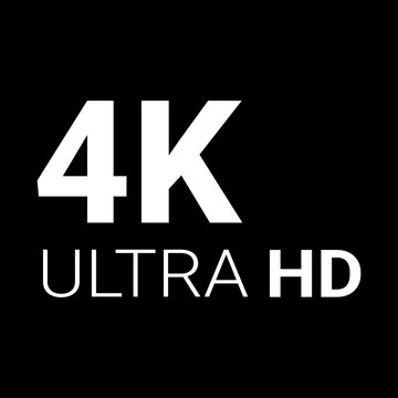 Ultra HD Four K Resolution Typography on Black Background