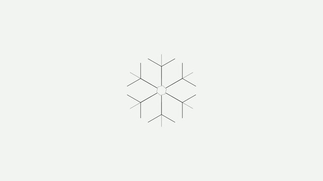 Snowflake Graphic Pulsing in Rhythmic Sequence