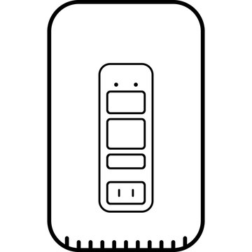 Smart power strip or electrical outlet extender outline icon
