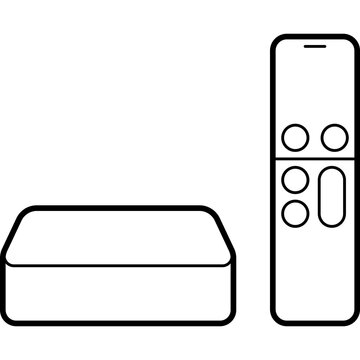 Streaming media player and remote control icon for smart home entertainment systems