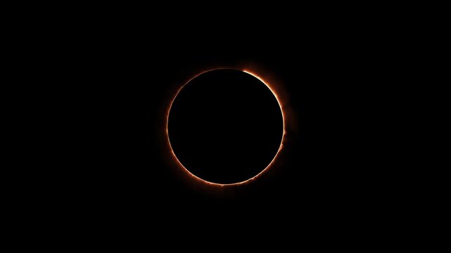 fire electric solar eclipse ring of fire animation glowing astronomical phenomenon dark background motion graphic element seamless looping video asset 3840x2160 4k