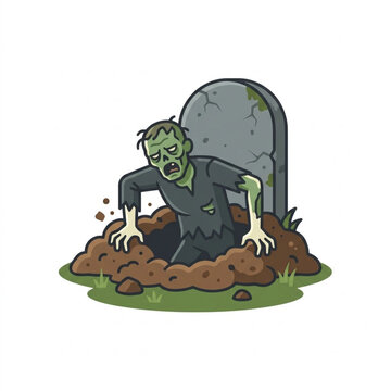 cartoon zombie halloween