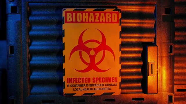 Biohazard Container In Flashing Light 2 Shots
