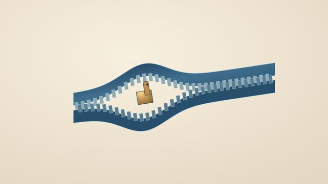 Blue zipper mechanism opening and closing