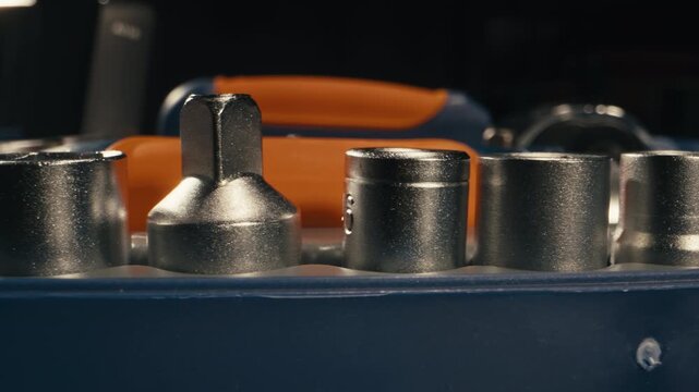 Set of screwdrivers and tools for home repair, DIY toolkit arranged on a workbench