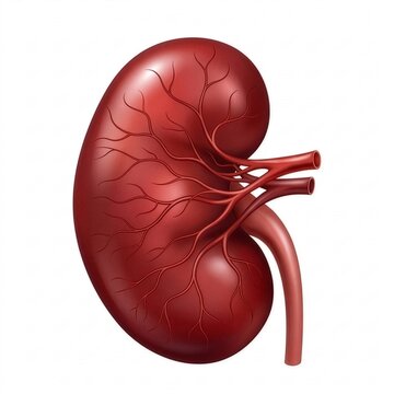Human Kidney Anatomy Illustration, Renal Organ Structure and Urinary System Medical Healthcare Concept
