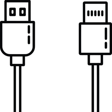 USB and data cable connectors icon