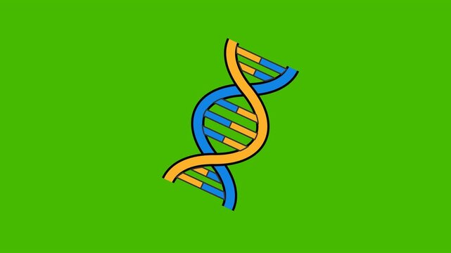 DNA Genetics Medical Icon Animation with Green Background. Full HD. 4K