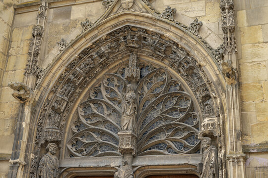 Tympanum of Basilique Saint-Remi in Reims, France