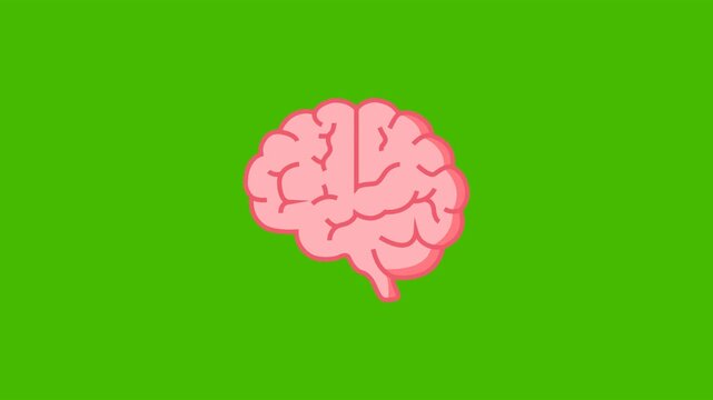 Brain Medical Healthcare Icon Animation with Green Background. Full HD. 4K