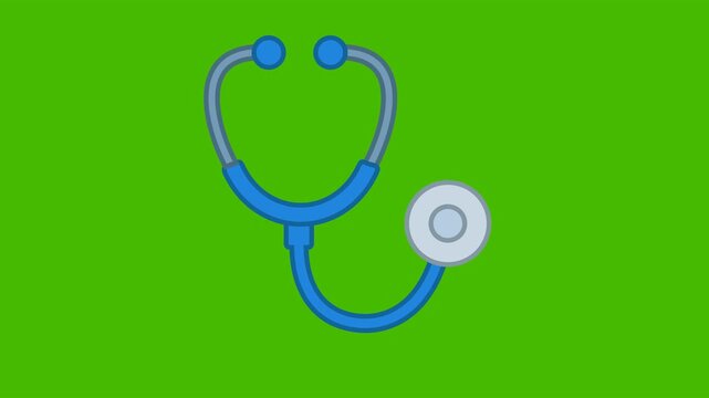 Doctor Checkup Medical Healthcare Icon Animation with Green Background. Full HD. 4K