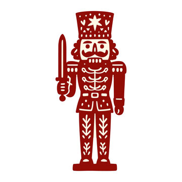 PNG Festive nutcracker soldier illustration