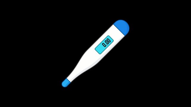 Fever Temperature Medical Icon Animation with Transparent Background. Full HD. 4K