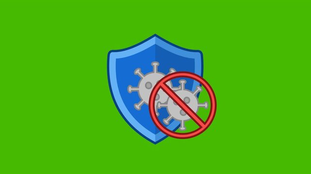 Disease Prevention Medical Health Icon Animation with Green Background. Full HD. 4K