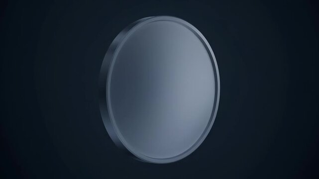 ?Rotating chrome cylinder on dark background: a seamless loop