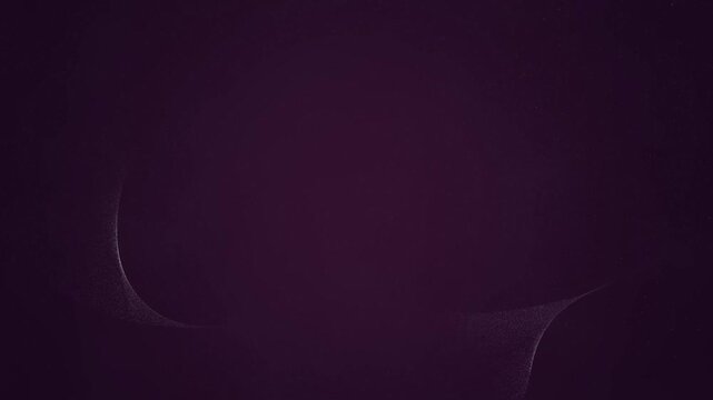 Abstract particle wave animation flowing on dark purple background loop