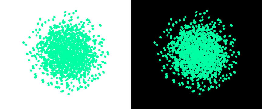 Mint green pixel art explosion set, retro 8-bit digital particle burst on black and white backgrounds, vintage gaming splash effect