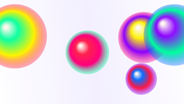Colorful abstract spheres with gradient effects