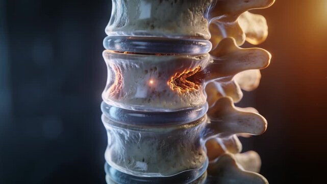 Showing orange ring marking spine in lab enlarging then fading, pulse entering hole lighting defect