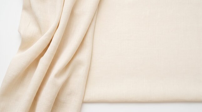 Soft ivory fabric with gentle folds and a subtle woven texture