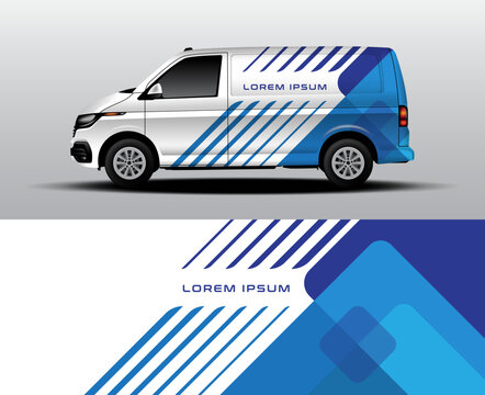Futuristic Geometric Van Wrap Design