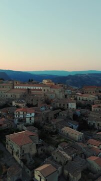 Houses and religious churches in the ancient village of Gerace in Calabria Italy