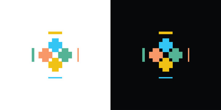 Colorful and unique cross plus logo design
