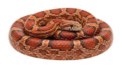 Obraz premium Reddish-brown snake coiled Isolated on Transparent background