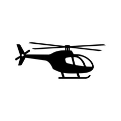 Helicopter silhouette displaying rotor blade and cockpit window © SHAHRIZ