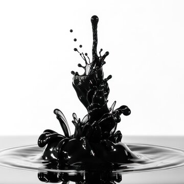 Dark liquid droplet splash abstract sculpture formation