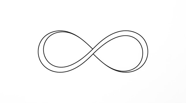 Continuous single line drawing of an infinity symbol with infinity eternity continuous minimalist abstract creative