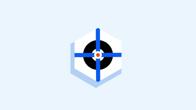 A black hexagon compass or target icon with blue directional lines crossed out, representing navigation restriction or a disabled location tracking