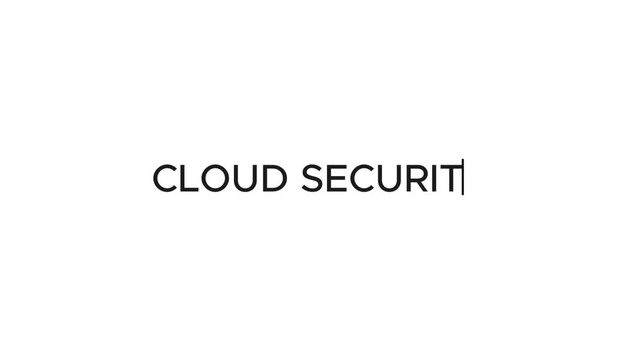 Typewriter Effect of "Cloud Security" Title. Cloud Security Typewriting Text.