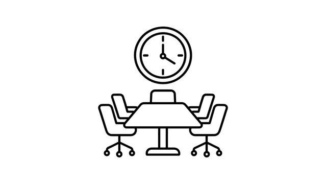 Meeting room clock icon design for business strategy presentation.