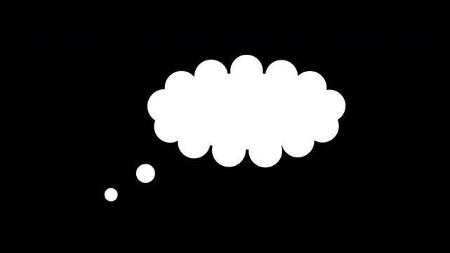 Comic Thought Bubble minimalist comic cloud motion graphic Transparent Background Pop Animation 4K  Alpha Channel