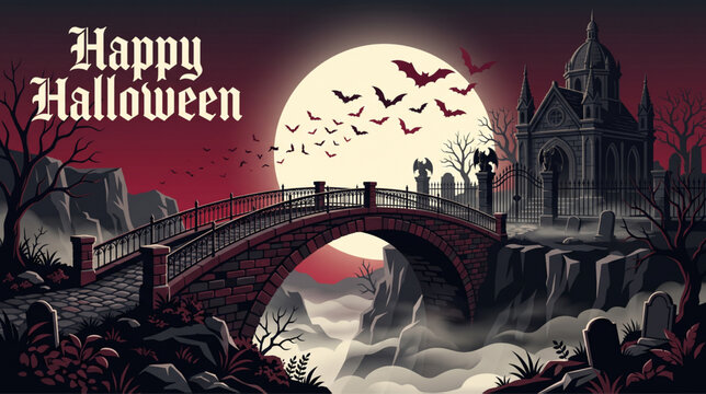 Haunted Bridge Beneath Full Moon