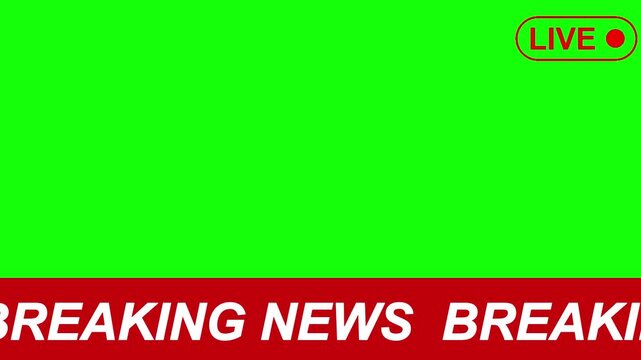 Breaking News Live Broadcast on Green Screen Seamless Looping 